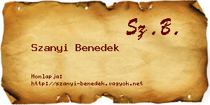 Szanyi Benedek névjegykártya